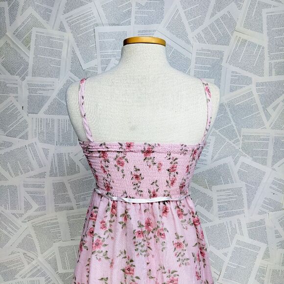 70's Pretty in Pink Vintage Prairie floral dress - Picture 6 of 10